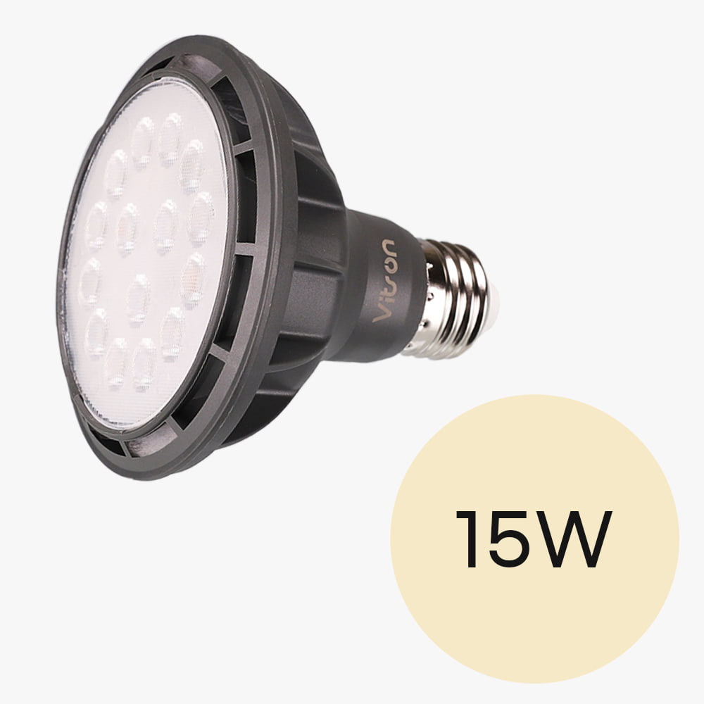 LED PAR30 스포트 15W 블랙 전구 주백색 파삼공 집중형 램프