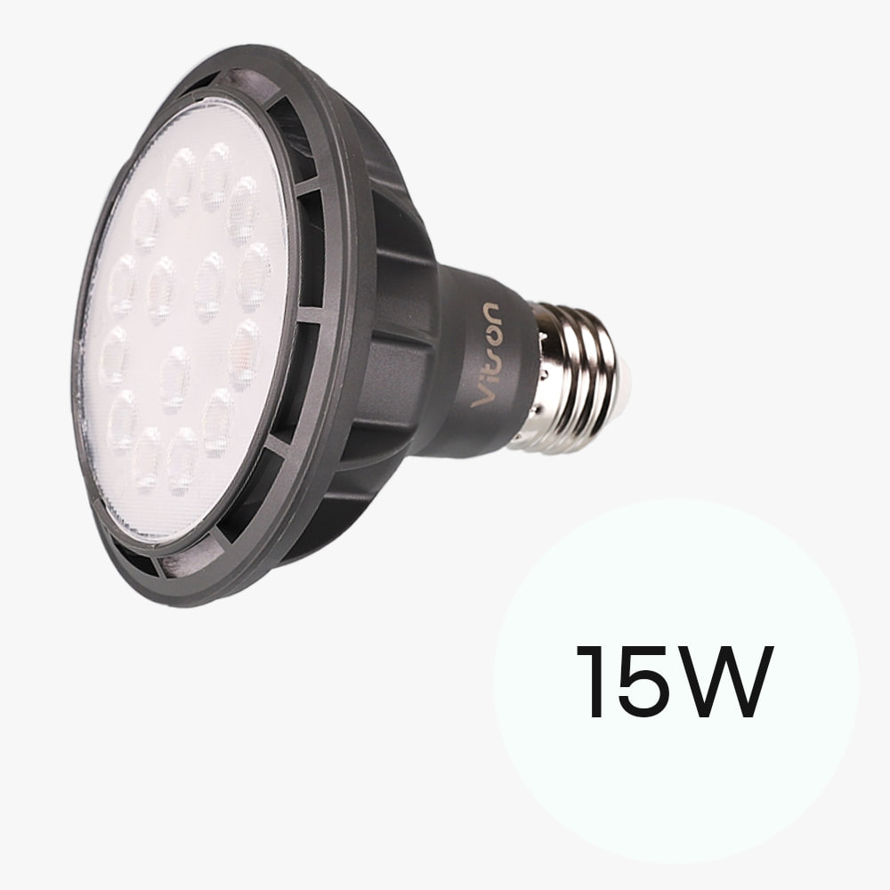 LED PAR30 스포트 15W 블랙 전구 주광색 파삼공 집중형 램프