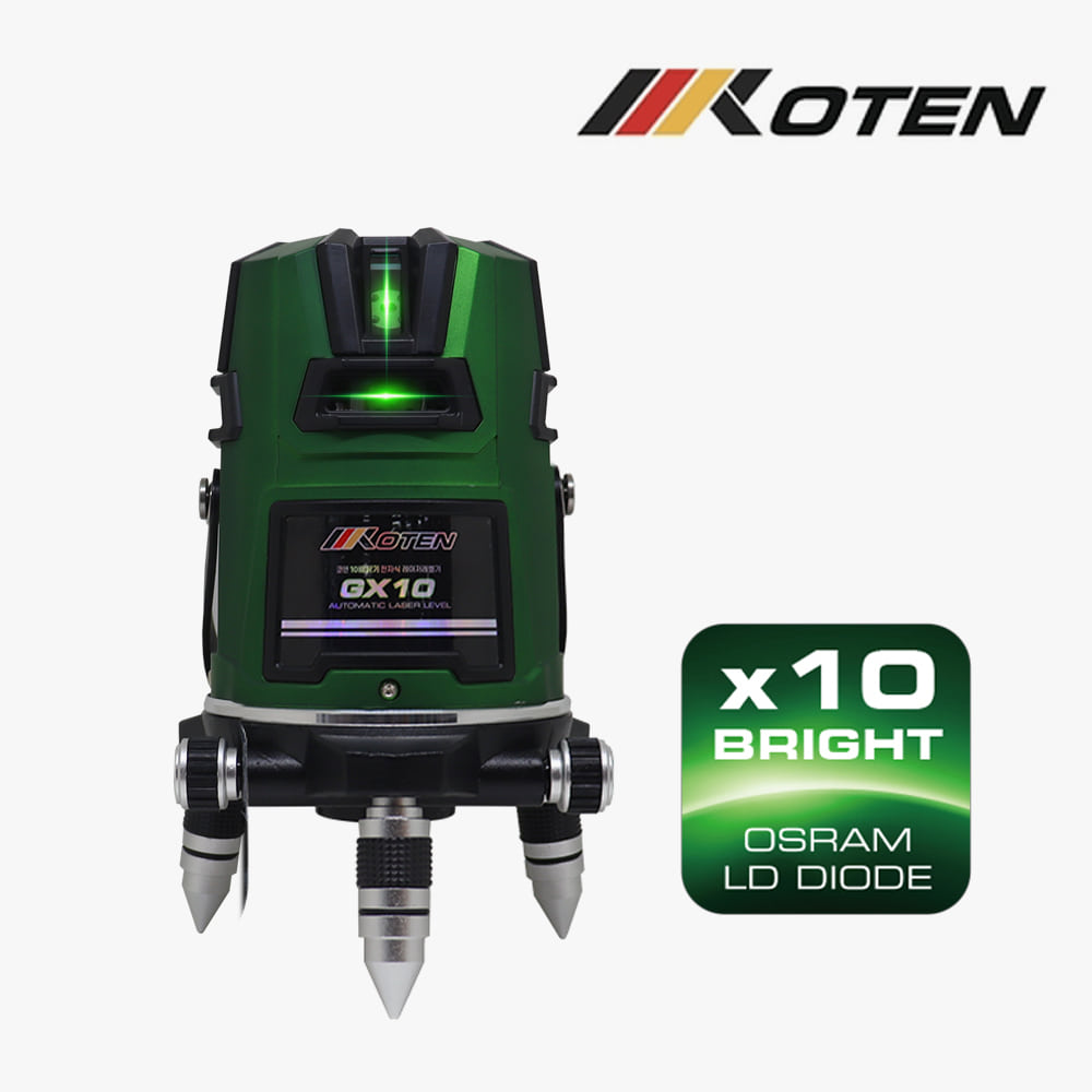코텐 Koten 전자식 레이저 레벨기 GX10 측정기 레드빔 레이져 자동방식 공구 GX-10