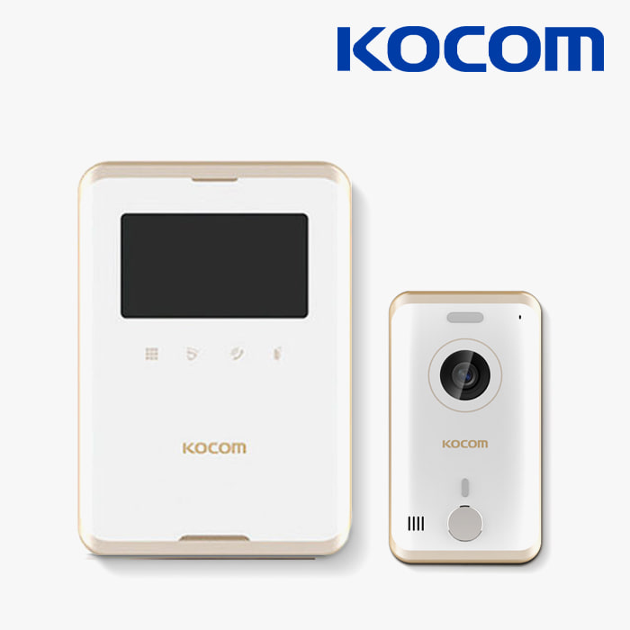 코콤 KCV-R431E 4.3인치 아날로그 비디오폰 세트 화이트 인터폰 현관 카메라 초인종 더미 포함