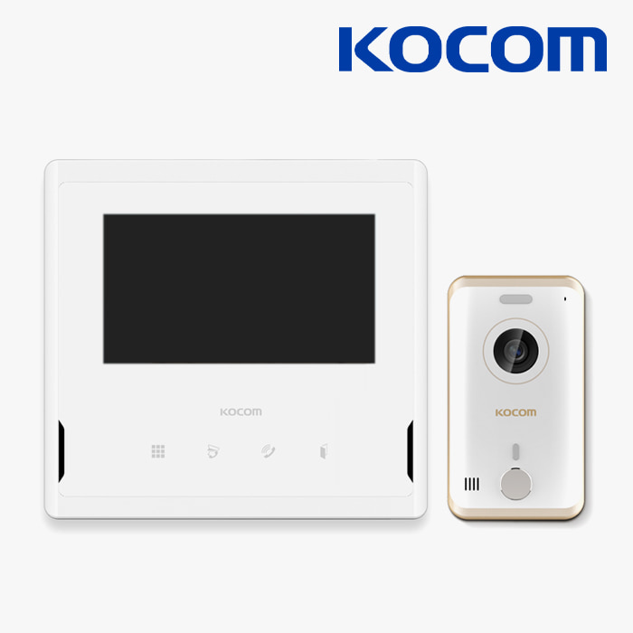 코콤 KCV-S701 7인치 아날로그 비디오폰 세트 화이트 인터폰 현관 카메라 초인종 더미 포함